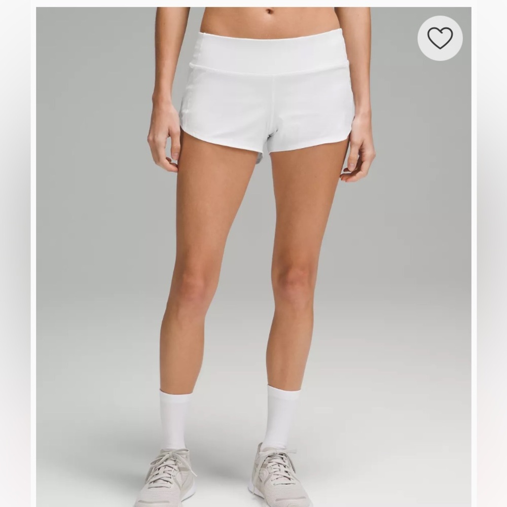 Lululemon white speed-up shorts 2.5 inch inseam